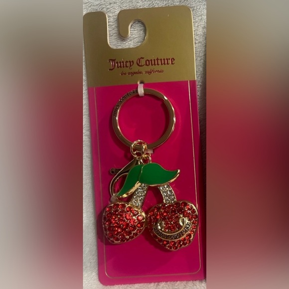 Juicy Couture Accessories - Juicy Couture Bling Red Cherries Keychain Bag Charm & Purse Accessory